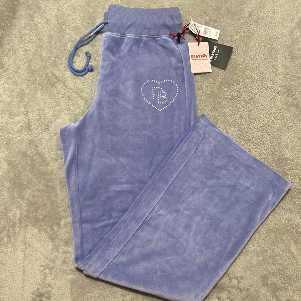 PLAYBOY Velour Sparkle Flare Pants